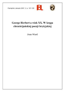 George Herbert a wiek XX. W kręgu chrześcijańskiej poezji brytyjskiej