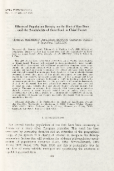 Effects of population density on the diet of roe deer and the availability of their food in Chiz&eacute; forest