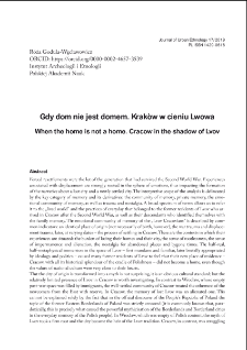 Gdy dom nie jest domem. Krak&oacute;w w cieniu Lwowa