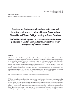 Dziedzictwo Docklands a transformacja dawnych teren&oacute;w portowych Londynu. Obszar Bermondsey Riverside: od Tower Bridge do King&rsquo;s Stairs Gardens