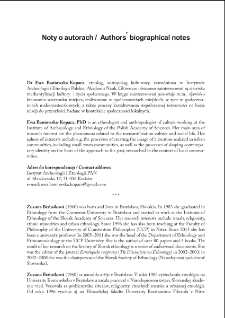 Noty o autorach / Authors&rsquo; biographical notes
