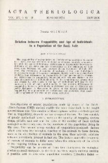 Relation between trappability and age of individuals in a population of the bank vole