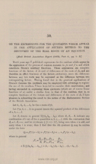 On the expression of the quotients which appear in the application of Sturm's method to the discovery of the real roots of an equation
