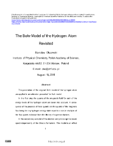 Bohr Model of the Hydrogen Atom Revisited