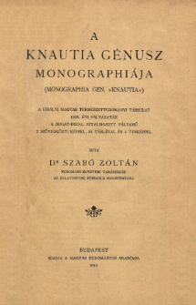 A Knautia génusz monographiája