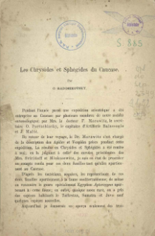 Les Chrysides et Sph&eacute;gides du Caucase