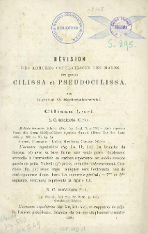 R&eacute;vision des armures copulatrices des males des genres Cilissa et Pseudocilissa; Etudes hym&egrave;nopterologiques description d&rsquo;esp&egrave;ces nouvelles de la faune Russe; R&eacute;vision des armures copulatrices des males du genre colletes