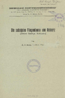 Die subalpine Fliegenfauna von Reinerz (Glatzer Gebirge, Schlesien)