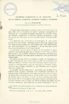 Telorchis Gabesensis N. Sp. parasite de la tortue africaine Clemmys Leprosa Schweigg