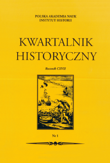 Kwartalnik Historyczny R. 117 nr 1 (2010), Strony tytułowe, Spis treści