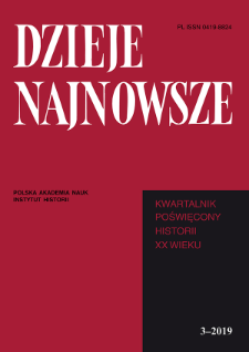 Dzieje Najnowsze : [kwartalnik poświęcony historii XX wieku] R. 51 z. 3 (2019), Title pages, Contents