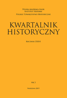 Kwartalnik Historyczny R. 126 nr 3 (2019), Strony tytułowe, Spis treści, Wykaz skrótów