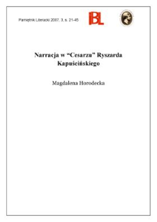 Narracja w &bdquo;Cesarzu&rdquo; Ryszarda Kapuścińskiego