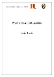 Problem tzw. poezji konkretnej