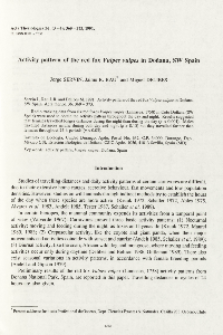 Activity pattern of the red fox Vulpes vulpes in Dońana, SW Spain
