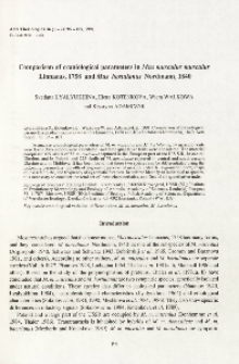 Comparison of craniological parameters in Mus musculus musculus Linnaeus, 1758 and Mus hortulanus Nordmann, 1840