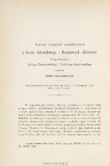 Syntezy związk&oacute;w chinolinowych z kwasu antraniłowegi i tłuszczowych aldehyd&oacute;w, podług doświadczeń Stefana Niementowskiego i Bonifacego Orzechowskiego