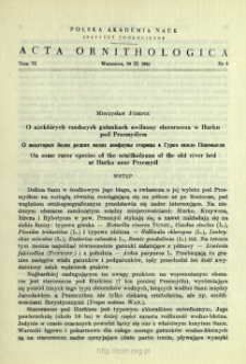 O niekt&oacute;rych rzadszych gatunkach awifauny starorzecza w Hurku pod Przemyślem