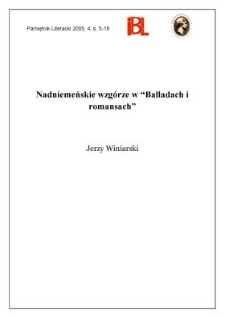 Nadniemeńskie wzg&oacute;rze w "Balladach i romansach"