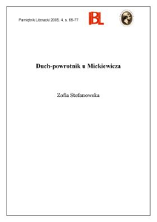 Duch-powrotnik u Mickiewicza