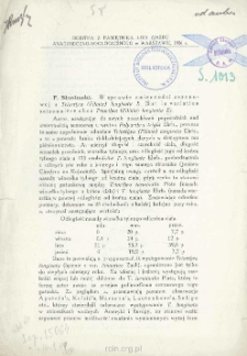 W sprawie zmienności sezonowej u Triarthra (Filinia) longiseta E. = Sur la variation saisonni&egrave;re chez Triarthra (Filinia) longiseta E.