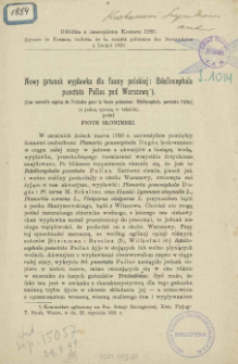 Nowy gatunek wypławka dla fauny polskiej: Bdellocephala punctata Pallas pod Warszawą = Une nouvelle esp&egrave;ce de Triclades pour la faune polonaise: Bdellocephala punctata Pallas
