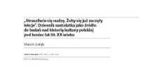 &bdquo;Straszliwie się nudzę. Żeby się już zaczęły lekcje&rdquo;. Dziennik nastolatka jako źr&oacute;dło do badań nad historią kultury polskiej pod koniec lat 50. XX wieku