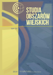 Studia Obszar&oacute;w Wiejskich = Rural Studies, t. 54, Spis treści
