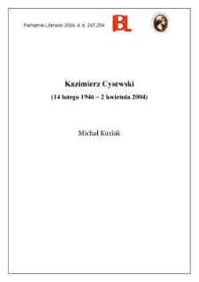 Kazimierz Cysewski (14 lutego 1946 - 2 kwietnia 2004)