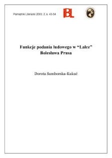 Funkcje podania ludowego w "Lalce" Bolesława Prusa