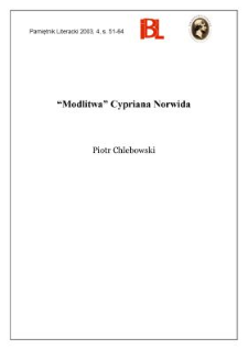 "Modlitwa" Cypriana Norwida