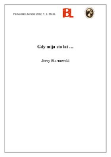 Gdy mija sto lat... [odpowiedź na ankietę]