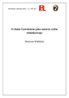 O Janie Gawińskim jako autorze cyklu sielankowego