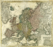 Europa secundum legitimas Projectonis Stereographicae regulas et juxta recentissimas observationes aeque ac relationes adhibitis quoque veterum monumentorum subsidiis descripta et in partes suas methodicas X divisa