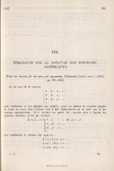 Remarques sur la Notation des Fonctions Alg&eacute;briques