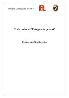 Ciało i seks w "Pożegnaniu jesieni"