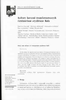 Hairy root culture of Centaurium erythraea Rafn