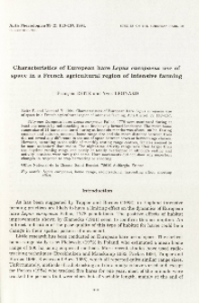 Studies on the European hare. 50. Characteristics of European hare Lepus europaeus use of space in a French agricultural region of intensive farming