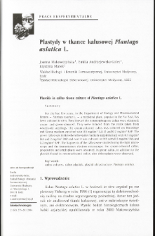 Plastids in callus tissue culture of Plantago asiatica L.