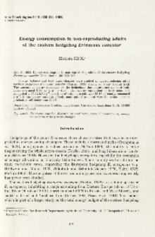 Energy consumption in non-reproducing adults of the eastern hedgehog Erinaceus concolor