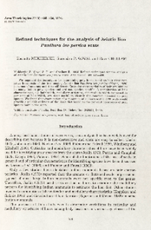 Refined techniques for the analysis of Asiatic lion Panthera leo persica scats