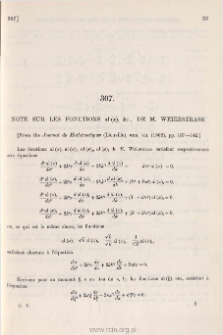 Note sur les fonctions al (x) &c., de M. Weierstrass