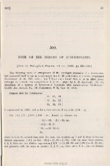 Note on the Theory of Determinants