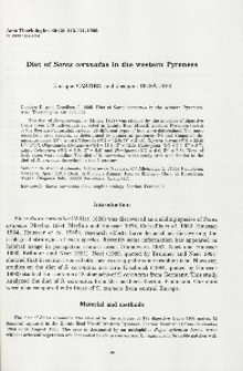 Diet of Sorex coronatus in the western Pyrenees