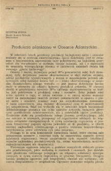 Produkcja planktonu w Oceanie Atlantyckim