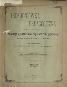 Jednodniówka pedagogiczna na czesć uczestników Walnego Zjazdu Towarzystwa Pedagogicznego odbytego w Brodach w dniach 17 i 18 lipca 1892.