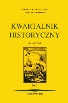 Kwartalnik Historyczny R. 113 nr 2 (2006), Title pages, Contents