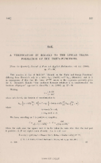 A verification in regard to the linear transformation of the theta-functions