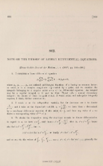 Note on the theory of linear differential equations