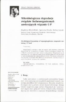 Microbiological degradation of organophosphorous compounds containing C-P bond